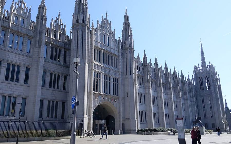 Marischal College, the granite Gothic landmark of Aberdeen city centre