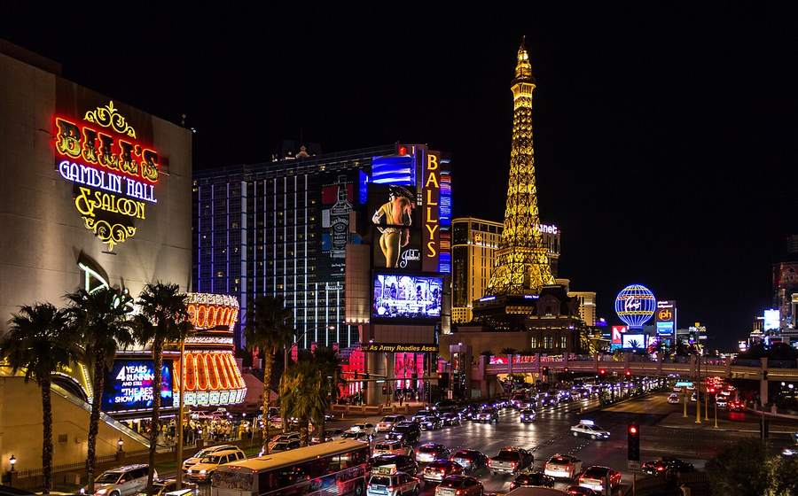 The Las Vegas Strip lit up at night